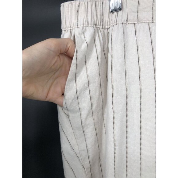 Asos Striped Linen Blend Trousers Womens 12 Beach Boho Vacation Resort Summer - Picture 4 of 10